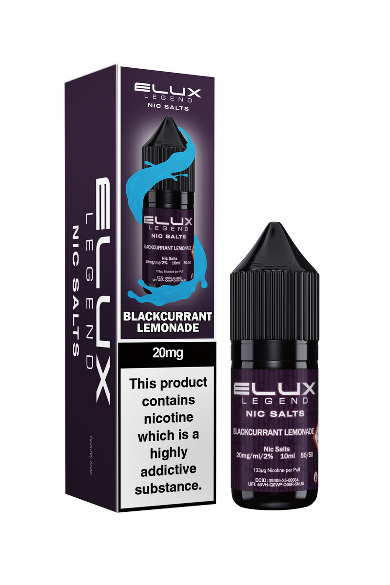 Load image into Gallery viewer, BLACKCURRANT LEMONADE NIC SALT E-LIQUID BY ELUX LEGEND