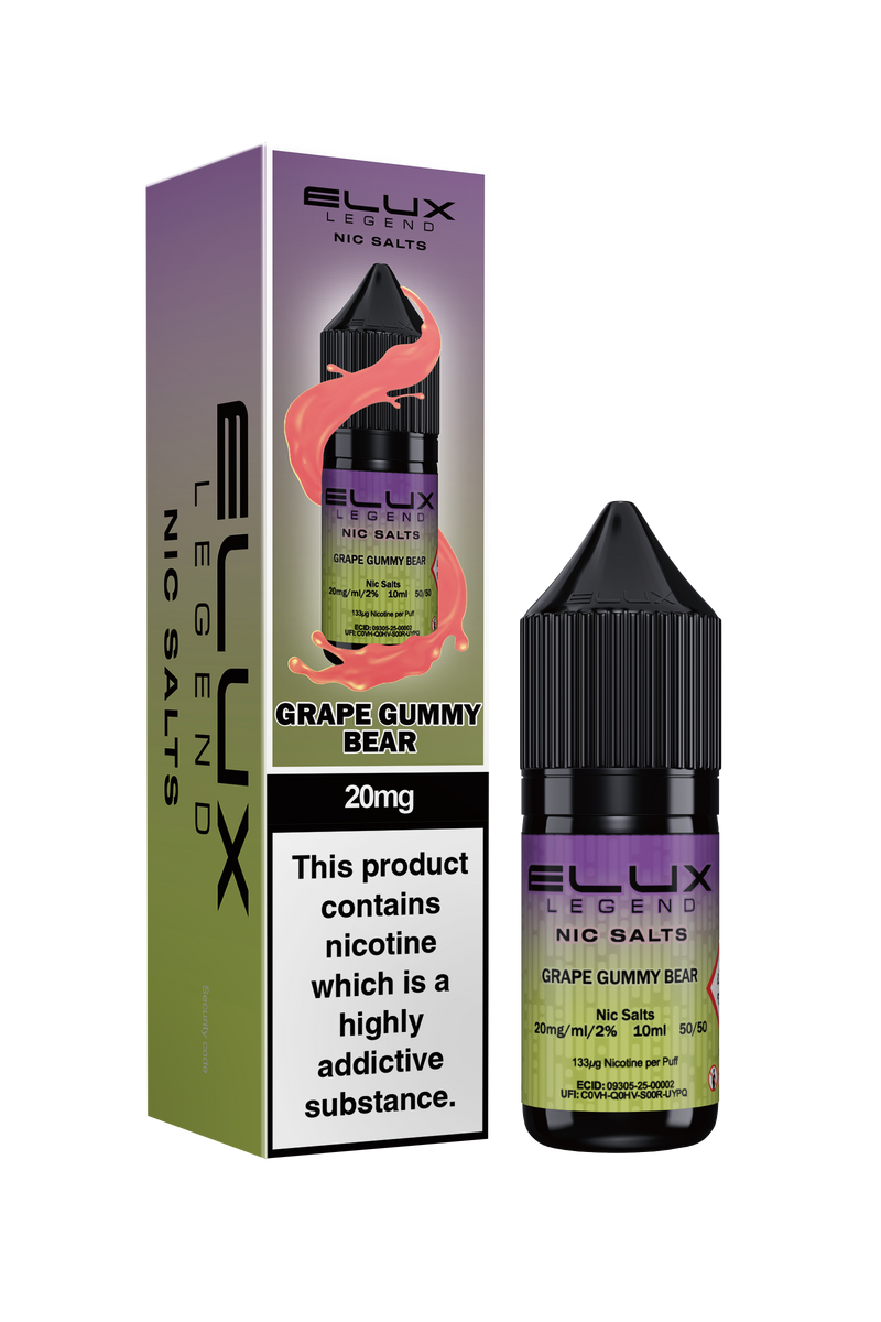 Load image into Gallery viewer, GRAPE GUMMY BEAR NIC SALT E-LIQUID BY ELUX LEGEND