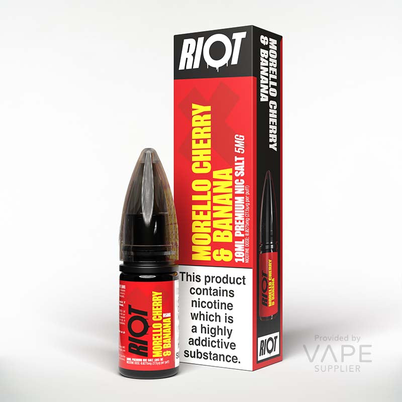 Load image into Gallery viewer, Riot X Morello Cherry & Banana Nic Salt 10ml