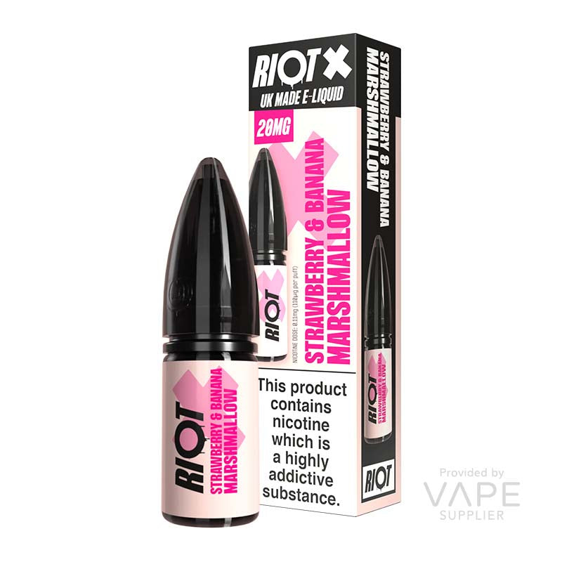 Load image into Gallery viewer, Riot X Strawberry & Banana Marshmallow Nic Salt 10ml