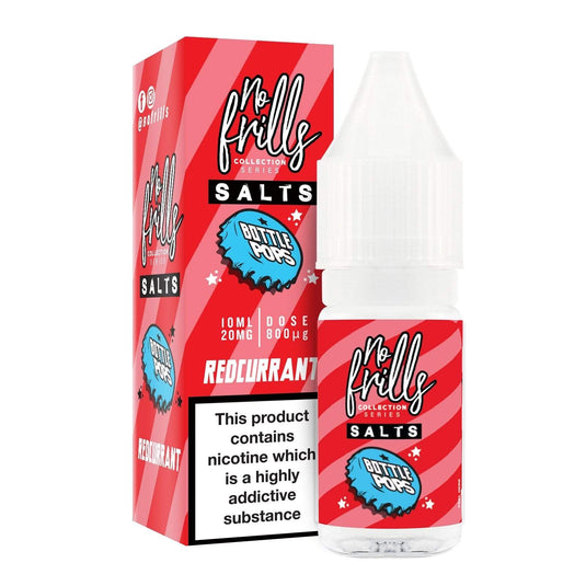 No Frills Nic Salt E-Liquids 10ml / Redcurrant / 10mg No Frills Bottle Pops Collection Nic Salts