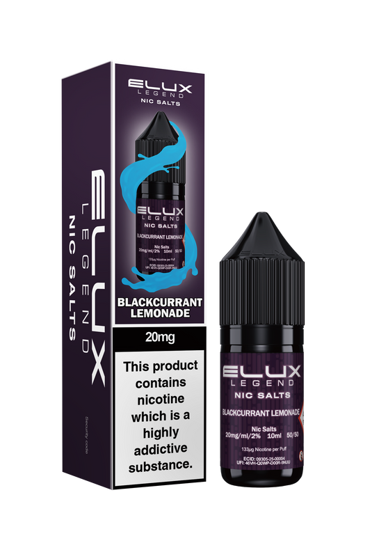 BLACKCURRANT LEMONADE NIC SALT E-LIQUID BY ELUX LEGEND