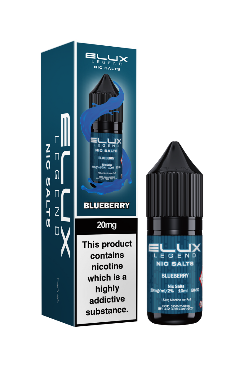 Load image into Gallery viewer, BLUEBERRY NIC SALT E-LIQUID BY ELUX LEGEND
