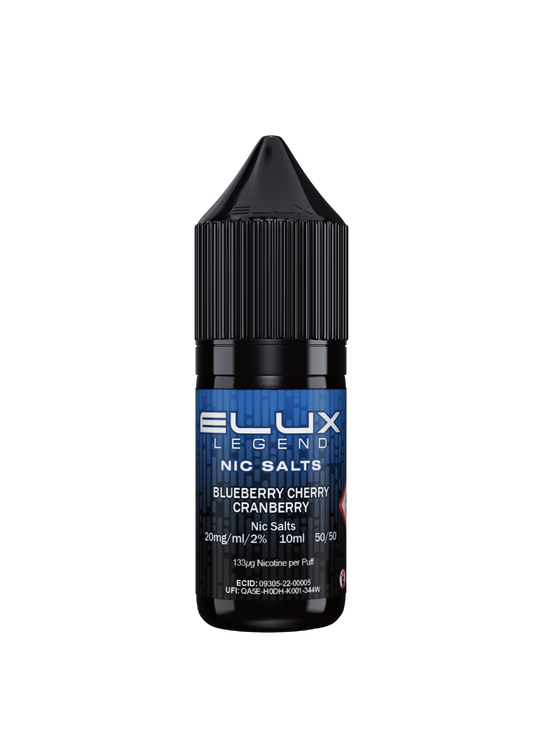 BLUEBERRY CHERRY CRANBERRY NIC SALT E-LIQUID BY ELUX LEGEND