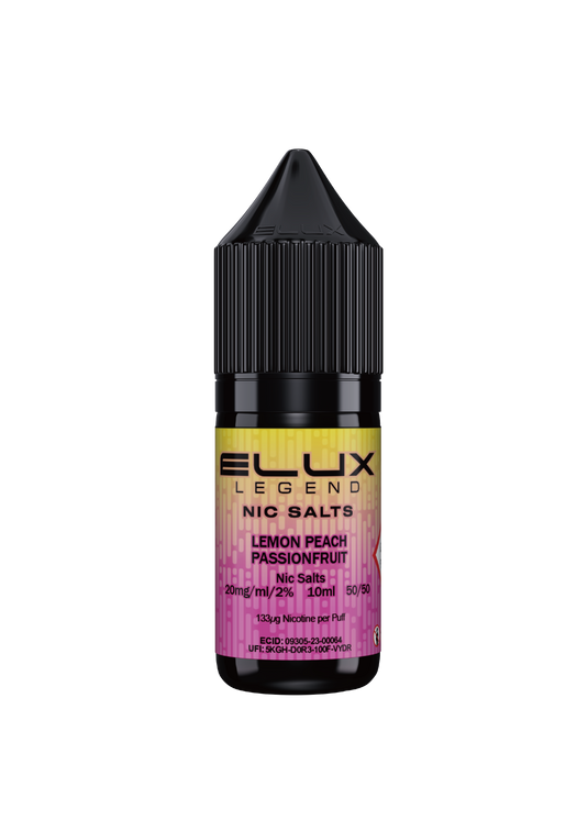 LEMON PEACH PASSIONFRUIT NIC SALT E-LIQUID BY ELUX LEGEND