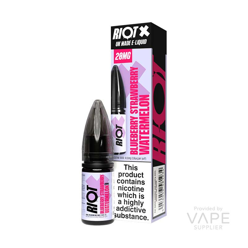 Load image into Gallery viewer, Riot X Blueberry Strawberry Watermelon Nic Salt 10ml
