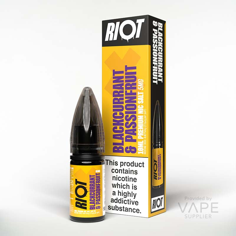 Load image into Gallery viewer, Riot X Blackcurrant &amp; Passionfruit Nic Salt 10ml
