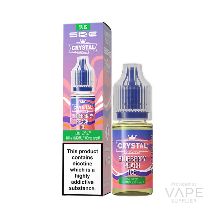 Load image into Gallery viewer, SKE Crystal Blueberry Peach Ice Nic Salt 10ml
