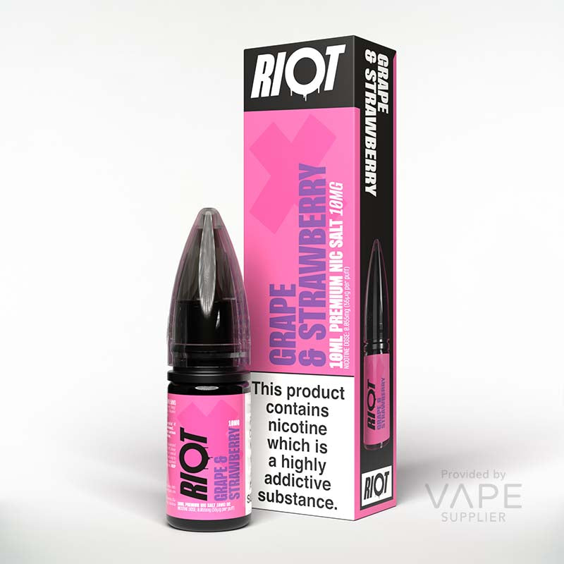 Load image into Gallery viewer, Riot X Grape &amp; Strawberry Nic Salt 10ml
