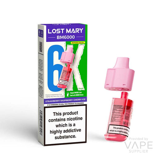 Lost Mary BM6000 Pods - Strawberry Raspberry Cherry Ice 20mg