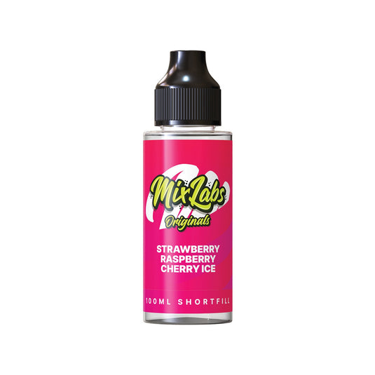 Mix Labs Originals 100ml Strawberry Raspberry Cherry Ice Shortfill E-Liquid