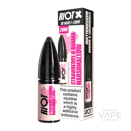 Riot X Strawberry & Banana Marshmallow Nic Salt 10ml