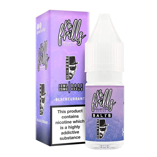 No Frills Nic Salt E-Liquids 10ml / 10mg / Blackcurrant 99.1% Pure No Frills Nic Salts