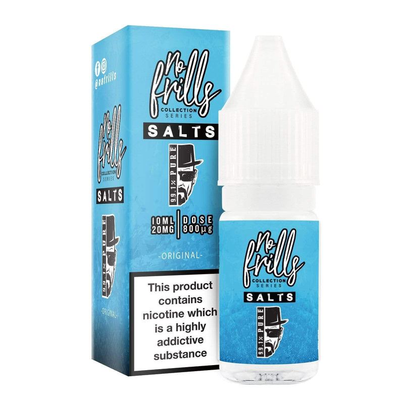 Load image into Gallery viewer, No Frills Nic Salt E-Liquids 10ml / 10mg / Original 99.1% Pure No Frills Nic Salts
