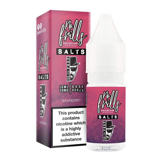 No Frills Nic Salt E-Liquids 10ml / 10mg / Raspberry 99.1% Pure No Frills Nic Salts