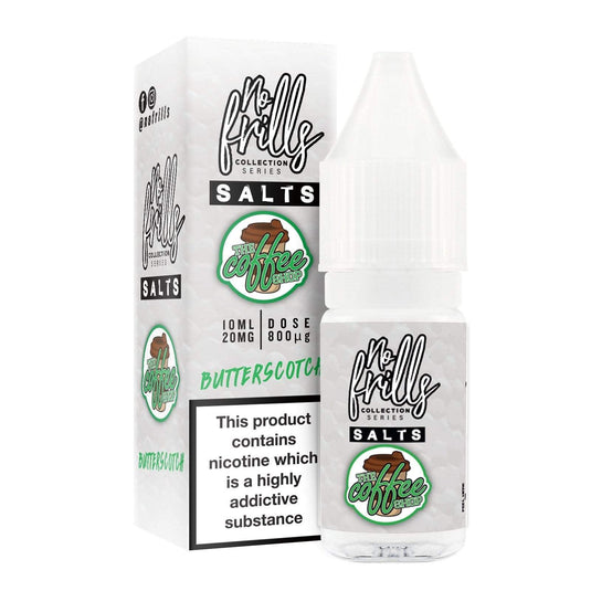 No Frills Nic Salt E-Liquids 10ml / Butterscotch / 10mg No Frills The Coffee Shop Collection Nic Salts