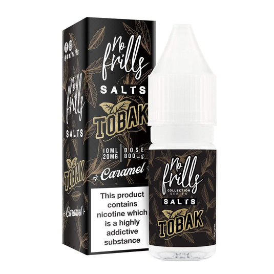 No Frills Nic Salt E-Liquids 10ml / Caramel / 10mg No Frills Tobak Collection Nic Salts