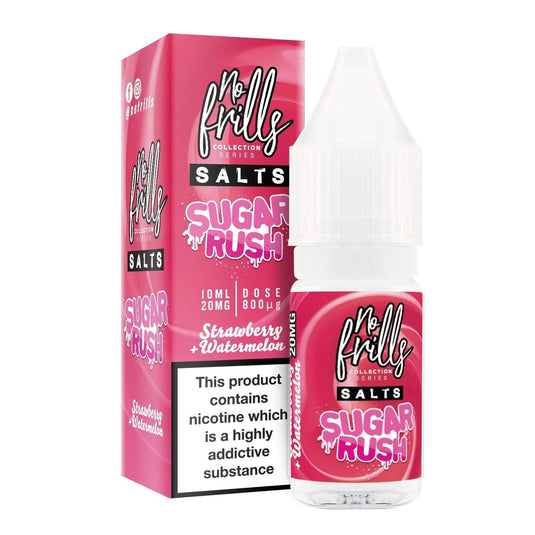 No Frills Nic Salt E-Liquids 10ml / Strawberry Watermelon / 10mg No Frills Sugar Rush Collection Nic Salts