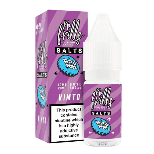 No Frills Nic Salt E-Liquids 10ml / Vimto / 10mg No Frills Bottle Pops Collection Nic Salts